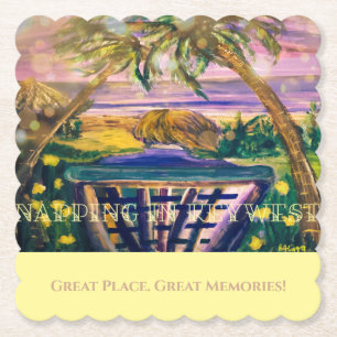 Key West, FL Memory Tip of Travel Paper Coaster
