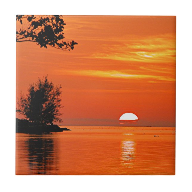 Key West, FL Sunset Ceramic Tile (Front)