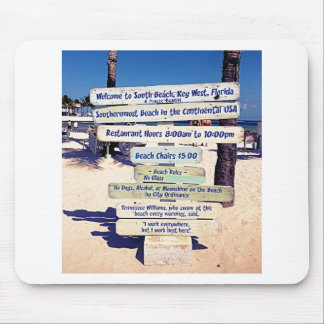key west florida beach sign mouse pad