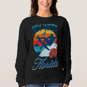 Key West Florida Beach Surfing Summer Vacation Sweatshirt