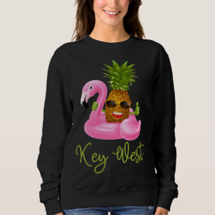 Key West Florida Beach Tropical  Flamingo Pineappl Sweatshirt