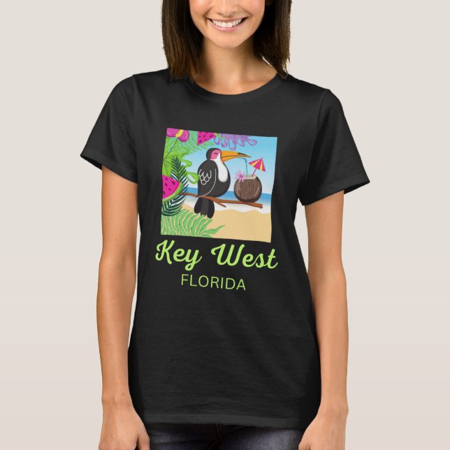 Key West Florida Beach Vacation Toucan Trip Matchi T-Shirt (Front)