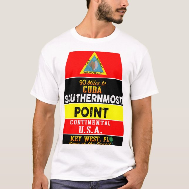 Key West Florida Buoy Sounthernmost Point USA Mark T-Shirt (Front)
