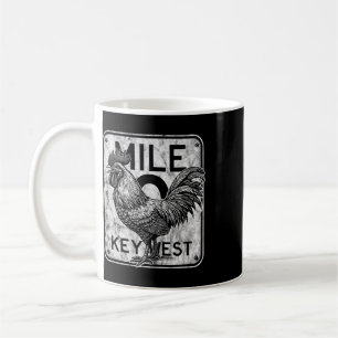 Key West Florida Chicken Retro Mile 0 Rooster Dist Coffee Mug