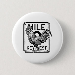 Key West Florida Chicken Retro Mile 0 Rooster Mile 6 Cm Round Badge