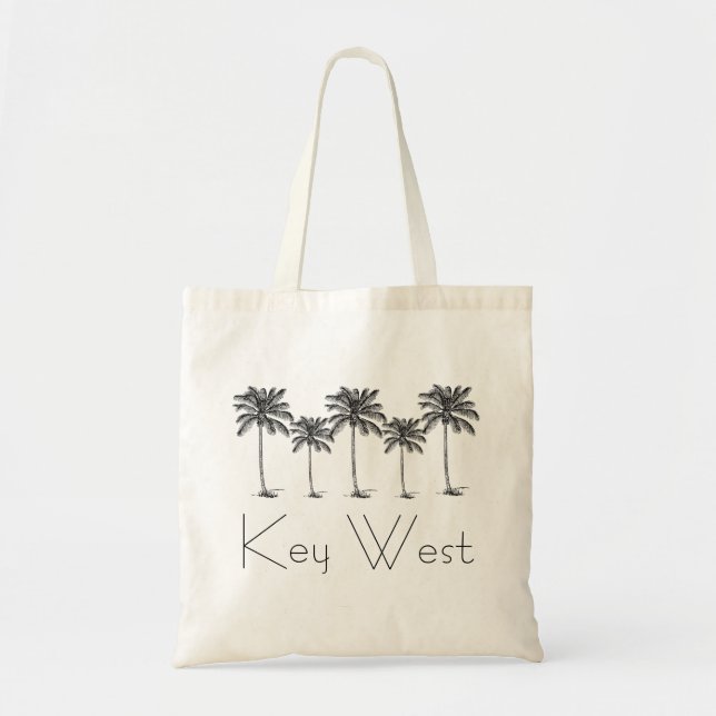 Key West Florida Coconut Palm Tree Pattern Tote Bag (Front)