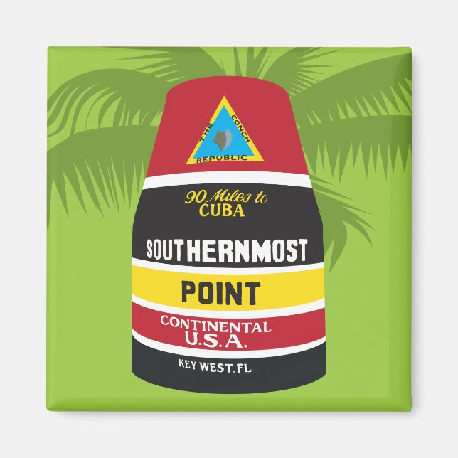 Key West Florida famous Southernmost Point Marker Magnet (Front)