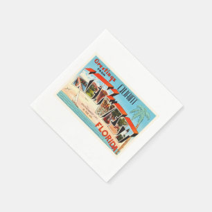 Key West Florida FL Old Vintage Travel Souvenir Napkin
