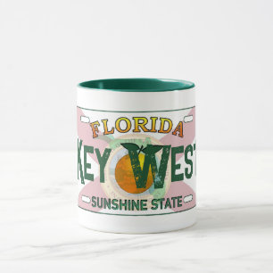 Key West Florida flag license plate mug