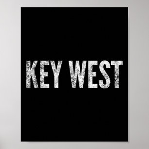 Key West Florida Keys Beach Sunset Fishing Tee Poster