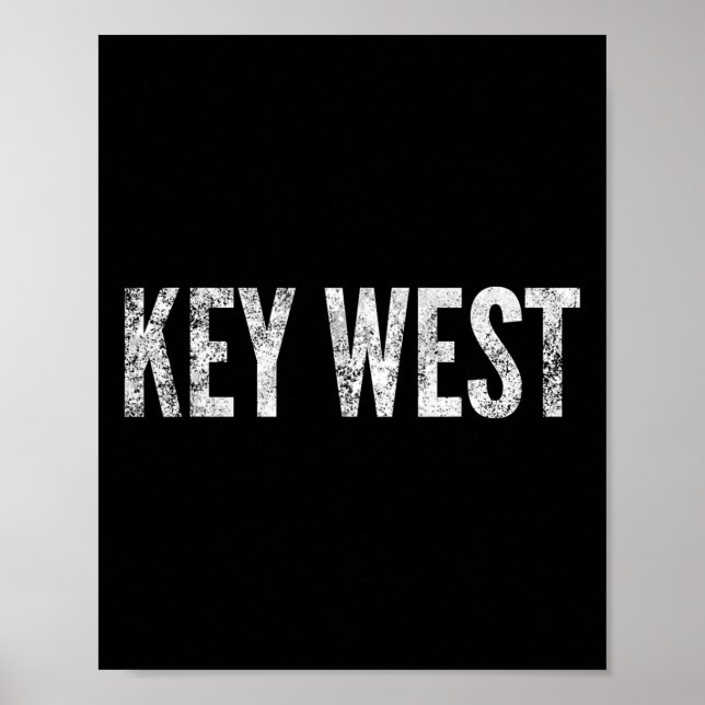 Key West Florida Keys Beach Sunset Fishing Tee  Poster (Front)