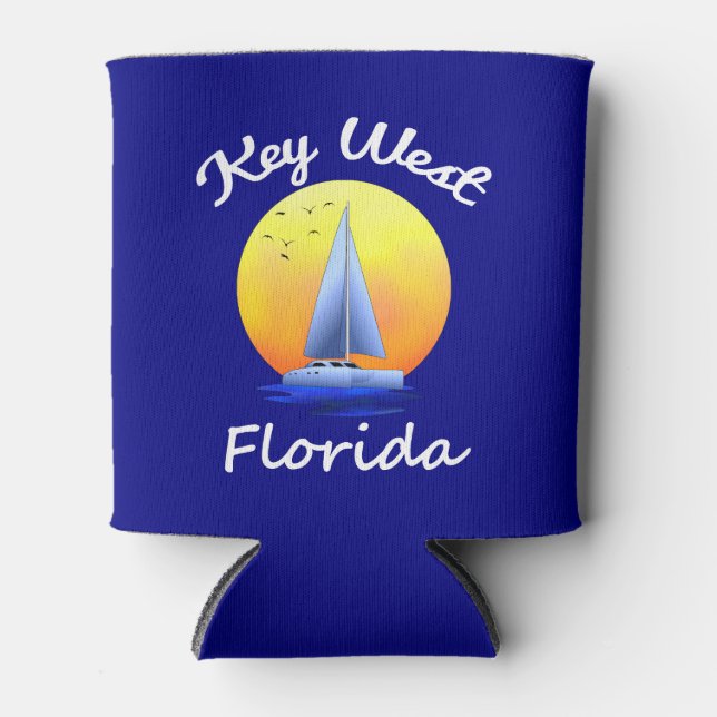 Key West Florida Keys Sailing Can Cooler (Front)