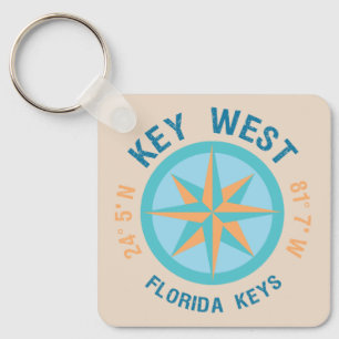 Key West Florida Latitude and Longitude Key Ring