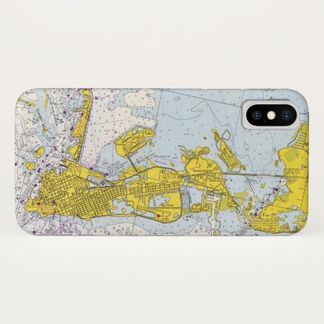 Key West Florida Nautical Map Case-Mate iPhone Case (Back (Horizontal))
