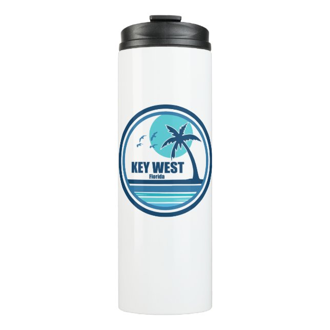 Key West Florida Palm Tree Birds Thermal Tumbler (Front)