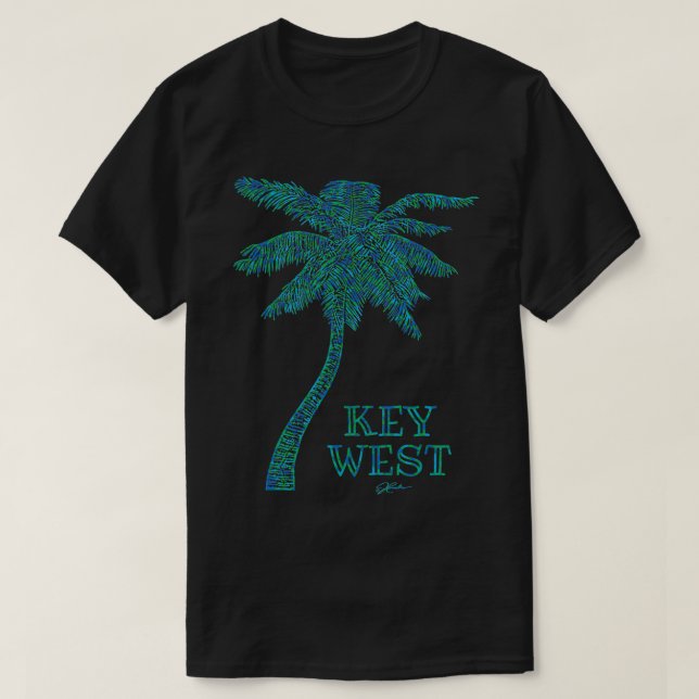 Key West Florida Palm Tree  T-Shirt (Design Front)