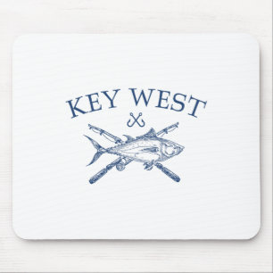 Key West Florida Souvenirs Fishing Vintage Mouse Pad