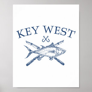 Key West Florida Souvenirs Fishing Vintage Poster