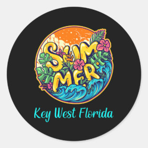 Key West Florida Summer Sea Vacation Beaches Sun S Classic Round Sticker