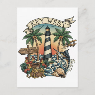 Key West Florida Travel Postcard
