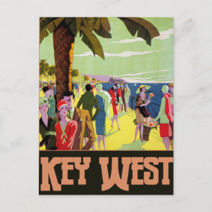 Key West Florida Travel Vintage Artwork Holiday Postcard