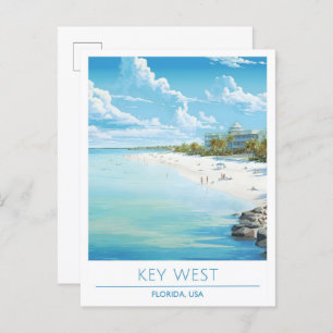 Key West Florida USA Art Vintage Travel  Postcard