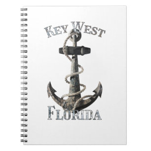 Key West Florida Vacation Nautical Anchor Sailing Notebook
