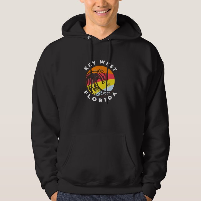 Key West Florida Vacation Souvenir Colourful Ocean Hoodie (Front)