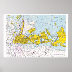 Key West, Florida vintage nautical chart