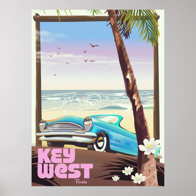 key west florida vintage travel poster (Front)