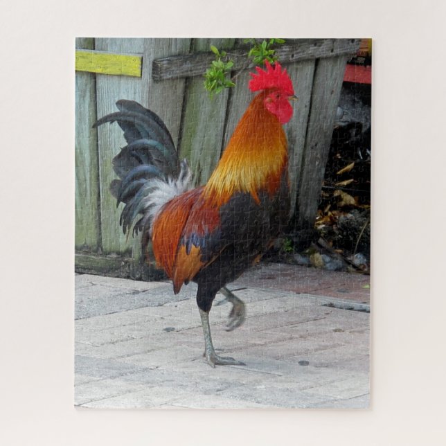 Key West Gypsy Rooster Design Jigsaw Puzzle (Vertical)