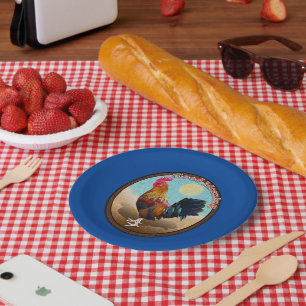 Key West - Gypsy Rooster Good Morning Vintage Oval Paper Plate