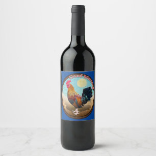 Key West - Gypsy Rooster Good Morning Vintage Oval Wine Label