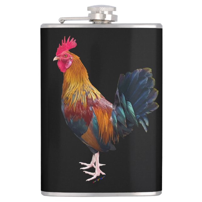 Key West - Gypsy Rooster Hip Flask (Front)