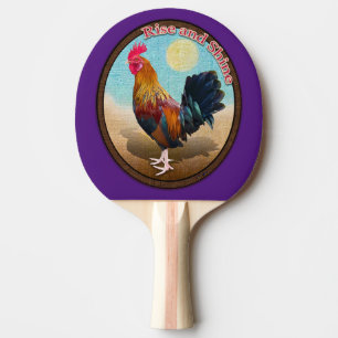 Key West Gypsy Rooster Rise and Shine Vintage Oval Ping Pong Paddle