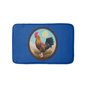 Key West - Gypsy Rooster Vintage Oval Bath Mat