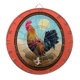 Key West - Gypsy Rooster Vintage Oval Dartboard