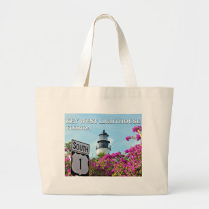 Key West Lighthouse, Florida Large Tote Bag