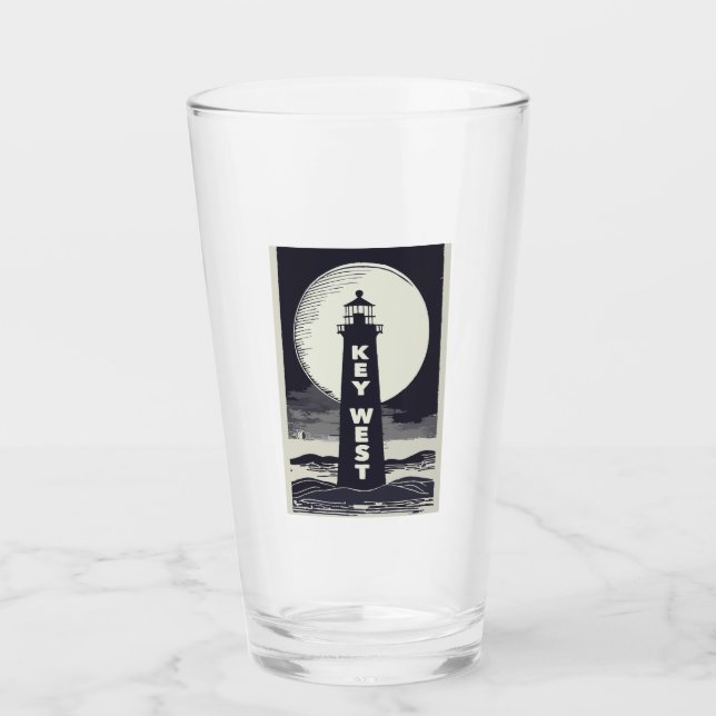 Key West Lighthouse Moon Glass (Front)