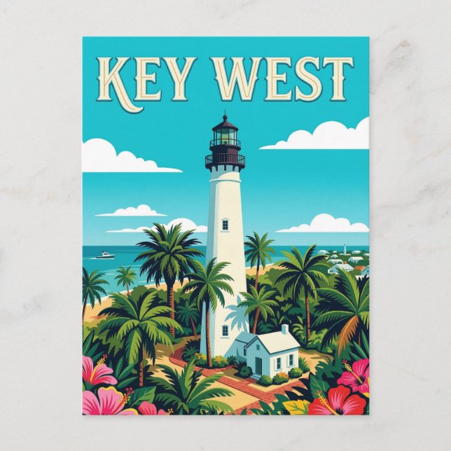 Key West Lighthouse Postcard (Front)