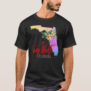 Key West Map Matching Vacation Family Girls trip T-Shirt