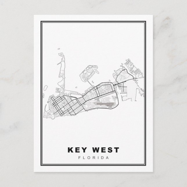 Key West Map Postcard (Front)