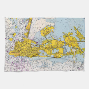 Key West Nautical Chart Map Tea Towel