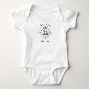 Key West Nautical Sailing Compass Cruising Sailor Baby Bodysuit