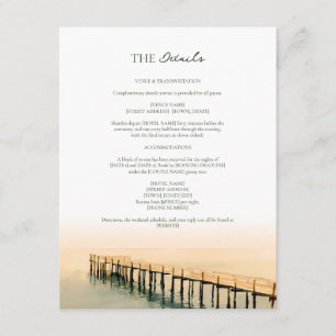 Key West Pier Sunset Coast Beach Wedding Details Enclosure Card