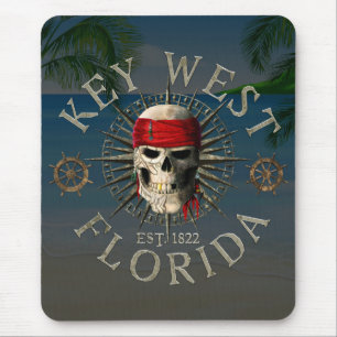 Key West Pirate Skull Mouse Pad