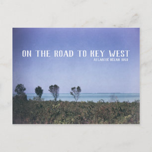 Key West Retro Travel Image Atlantic Ocean Blue Postcard