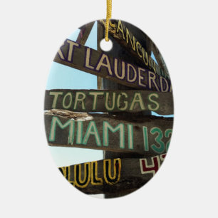 Key West Signs Ceramic Ornament