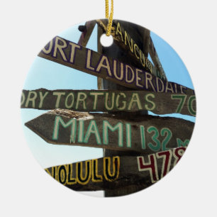 Key West Signs Ceramic Tree Decoration
