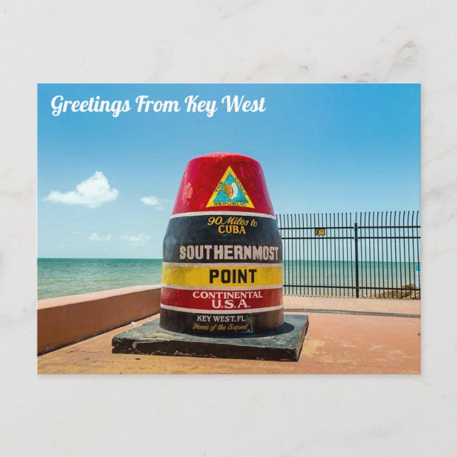 Key West Southernmost Point Postcard (Front)
